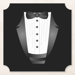 Bachelor Party Trauzeuge Team Groom black tuxedo Untersetzer