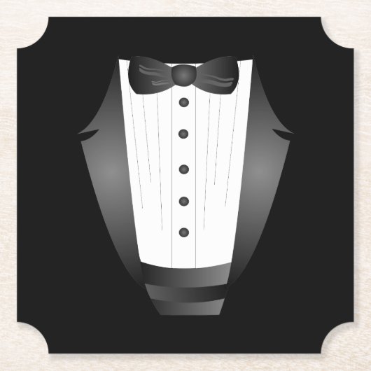 Bachelor Party Trauzeuge Team Groom black tuxedo Untersetzer (Vorderseite)
