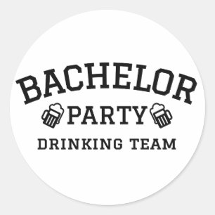 Bachelor Party Trink-Team T - Shirt Runder Aufkleber