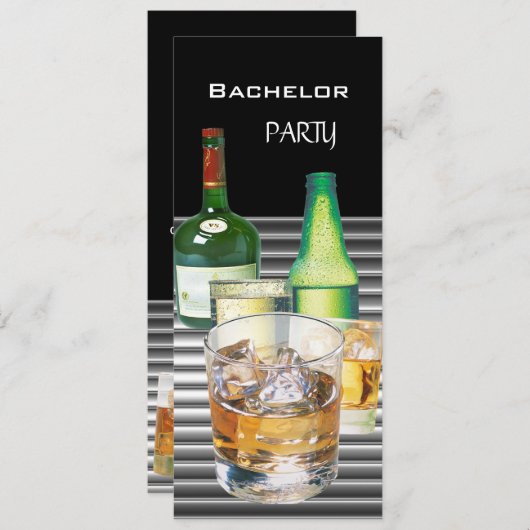 Bachelor Party trinkt Flaschen 2 Einladung (Vorne/Hinten)
