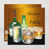 Bachelor Party trinkt Flaschen Einladung (Vorne/Hinten)