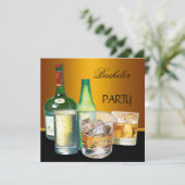 Bachelor Party trinkt Flaschen Einladung (Stehend Vorderseite)
