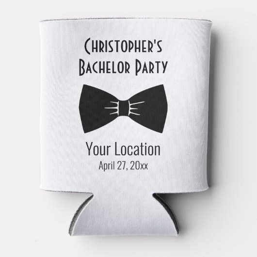 Bachelor Party Tuxedo Bow Krawatte Gastgeschenk Ho Dosenkühler (Vorderseite)