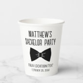 Bachelor Party Tuxedo Bow Krawatte Hochzeit Pappbecher (Vorderseite)