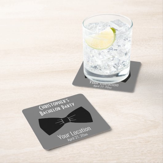 Bachelor Party Tuxedo Bow Krawatte Hochzeit Rechteckiger Pappuntersetzer (Vor Ort)