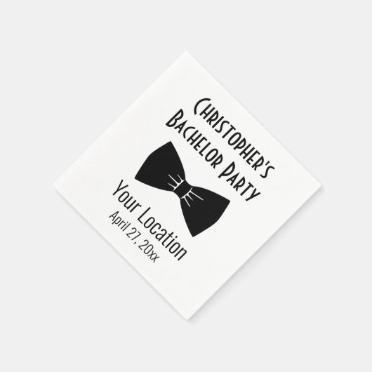 Bachelor Party Tuxedo Bow Krawatte Hochzeit Serviette (Ecke)