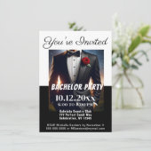 Bachelor Party Tuxedo Einladung (Stehend Vorderseite)