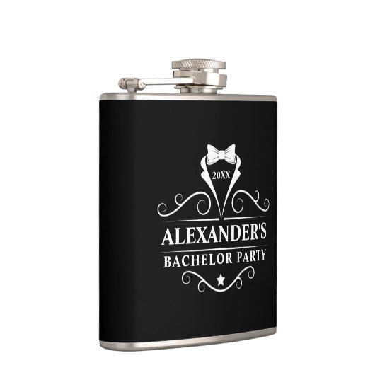 Bachelor Party Tuxedo Krawatte Black Flachmann (Rechts)