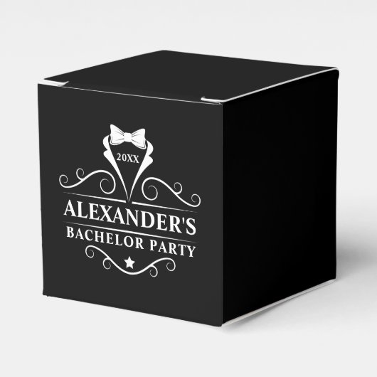 Bachelor Party Tuxedo Krawatte Black Geschenkschachtel (Vorderseite)