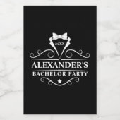 Bachelor Party Tuxedo Krawatte Black Mini Weinetikett (Einzelnes Label)