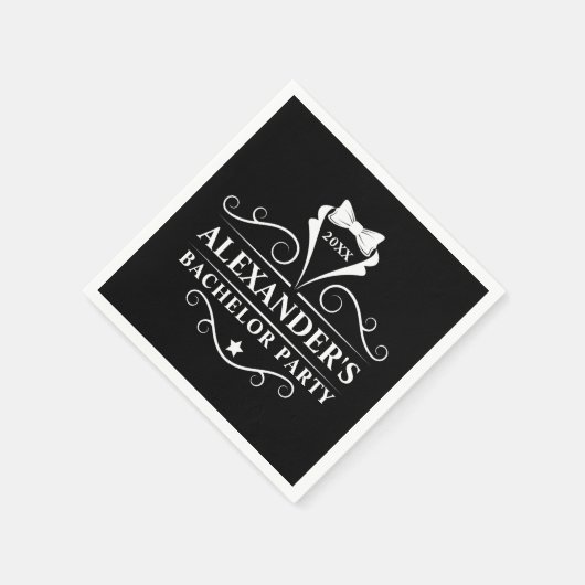 Bachelor Party Tuxedo Krawatte Black Paper Serviette (Ecke)