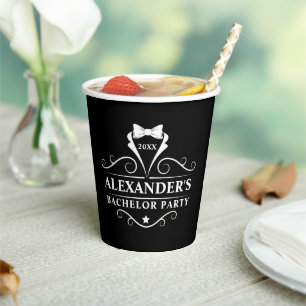 Bachelor Party Tuxedo Krawatte Black Pappbecher