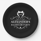 Bachelor Party Tuxedo Krawatte Black Pappteller (Vorderseite)