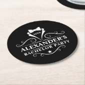 Bachelor Party Tuxedo Krawatte Black Runder Pappuntersetzer (Angewinkelt)