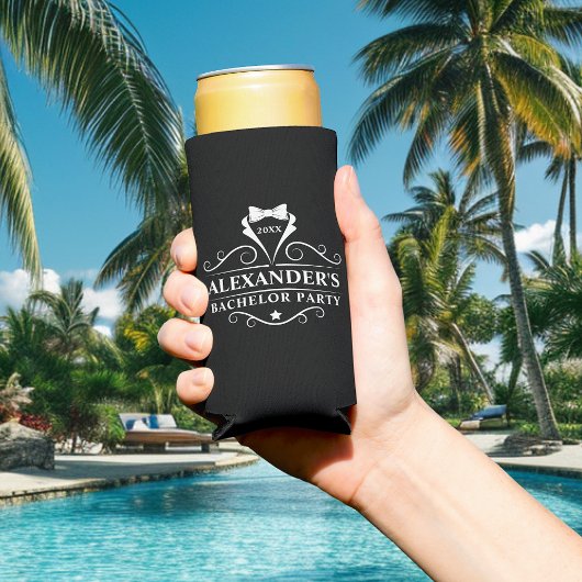 Bachelor Party Tuxedo Krawatte Black Selters Dosenkühler