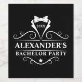 Bachelor Party Tuxedo Krawatte Black Weinetikett (Einzelnes Label)