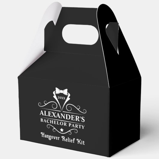 Bachelor Party Tuxedo Krawatte Hangover Black Geschenkschachtel (Vorderseite)