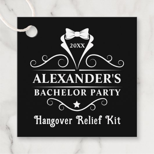 Bachelor Party Tuxedo Krawatte Hangover Geschenkanhänger (Vorderseite)