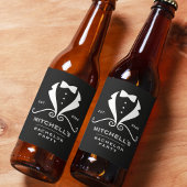 Bachelor Party Tuxedo Suit Bowtie Black Wedding Bierflaschenetikett