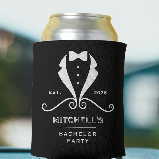 Bachelor Party Tuxedo Suit Bowtie Black Wedding Dosenkühler