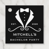 Bachelor Party Tuxedo Suit Bowtie Black Wedding Geschenkanhänger (Vorderseite)