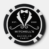 Bachelor Party Tuxedo Suit Bowtie Black Wedding Pokerchips (Rückseite)