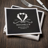 Bachelor Party Tuxedo Suit Bowtie Black Wedding Serviette