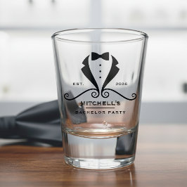 Bachelor Party Tuxedo Suit Bowtie Groom Wedding Schnapsglas
