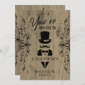 Bachelor Party Vintag Tuxedo Einladung (Vorne/Hinten)