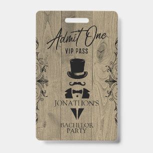 Bachelor Party Vintag Tuxedo VIP-Abzeichen Ausweis