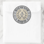 Bachelor Party Wappen Design Runder Aufkleber (Tasche)