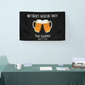 Bachelor Party Wedding Beer Cheer Black Banner (Messe)