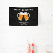 Bachelor Party Wedding Beer Cheer Black Banner (InSitu)