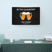 Bachelor Party Wedding Beer Cheer Black Banner (Messe)