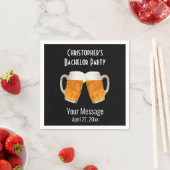 Bachelor Party Wedding Beer Cheer Black Serviette (Beispiel)