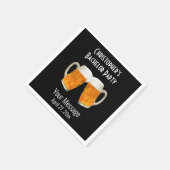 Bachelor Party Wedding Beer Cheer Black Serviette (Ecke)