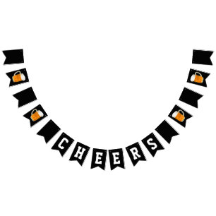 Bachelor Party Wedding Beer Cheer Black Wimpelkette