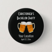 Bachelor Party Wedding Beer Cheers Button (Vorderseite)