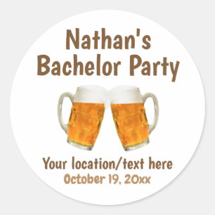 Bachelor Party Wedding Beer Cheers Runder Aufkleber
