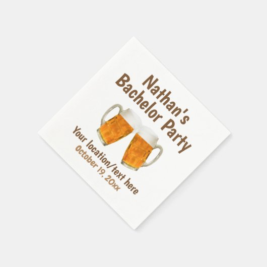 Bachelor Party Wedding Beer Cheers Serviette (Ecke)