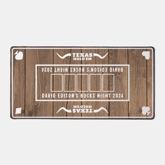 Bachelor Party Western Texas Hold'em Poker Holz Schreibtischunterlage (Vorderseite)