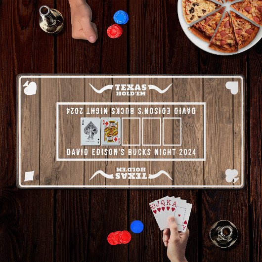 Bachelor Party Western Texas Hold'em Poker Holz Schreibtischunterlage
