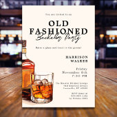 Bachelor Party Whiskey Theme Old Fashioned Elegant Einladung