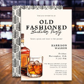 Bachelor Party Whiskey Theme Old Fashioned Elegant Einladung