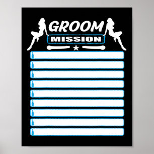 Bachelor Party with Checklist - Aufgaben für die G Poster