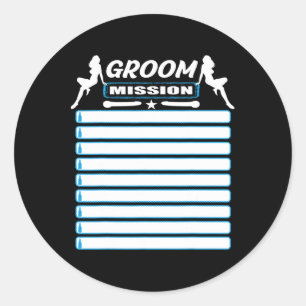 Bachelor Party with Checklist - Aufgaben für die G Runder Aufkleber