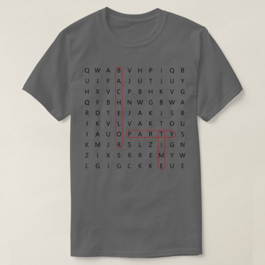 Bachelor Party Word Search Fun Wedding GroomT-Shir T-Shirt (Design vorne)