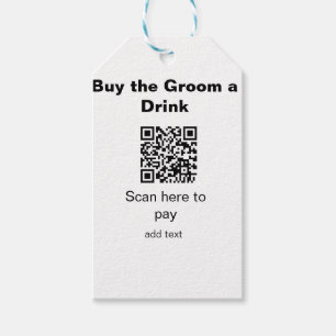 Bachelor QR Scan zu zahlen Bräutigam ein Getränk T Geschenkanhänger