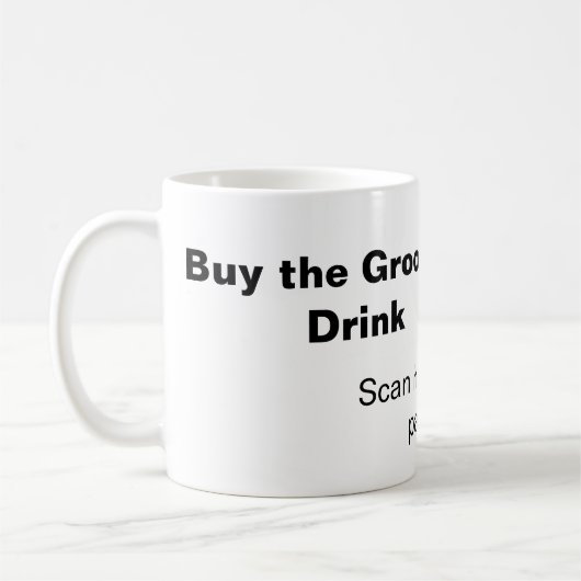 Bachelor QR Scan zu zahlen Bräutigam ein Getränk T Kaffeetasse (Links)