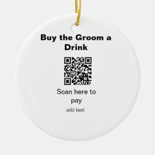 Bachelor QR Scan zu zahlen Bräutigam ein Getränk T Keramik Ornament